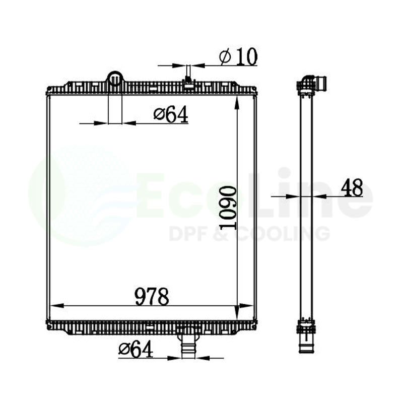 Truck Radiator for Kenworth W900 / Peterbilt 367, 388