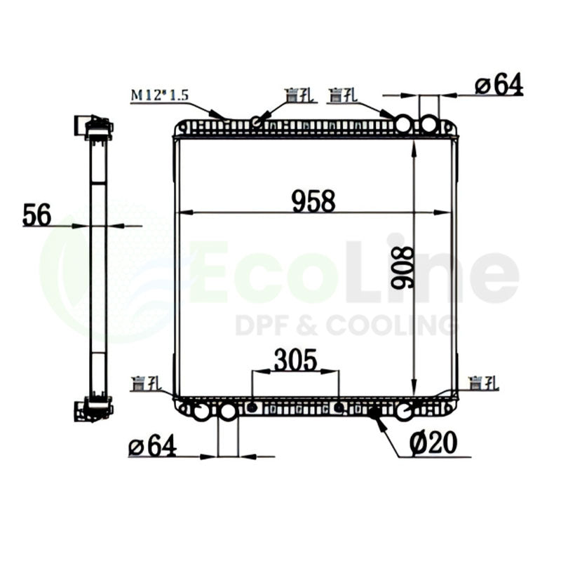 Truck Radiator for Iveco Stralis 260S40 93-96