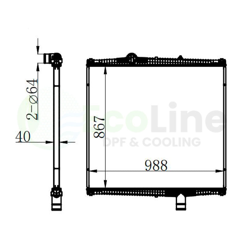 Truck Radiator for Kenworth T680