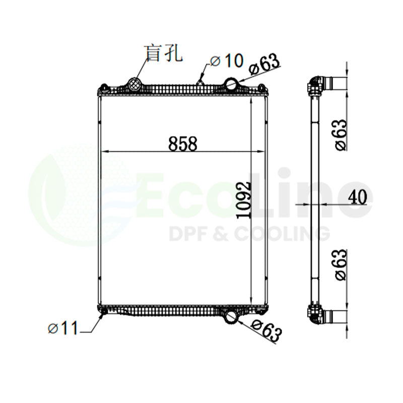 Truck Radiator for Kenworth T-380 MT 2022-2024
